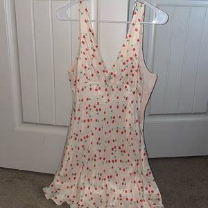 Silk cherry patterned Zara dress